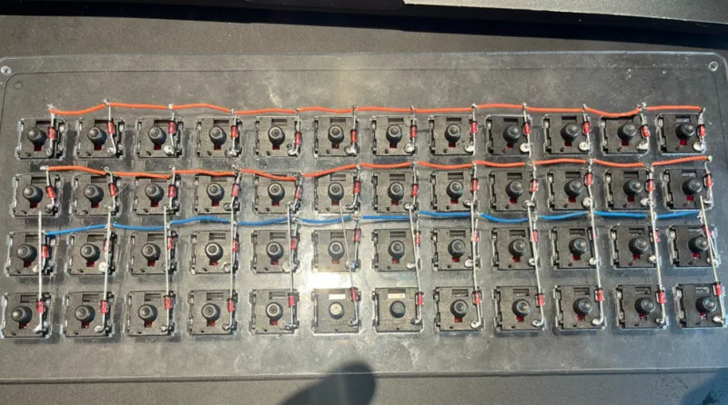Some wired rows, pardon the dirty finger print