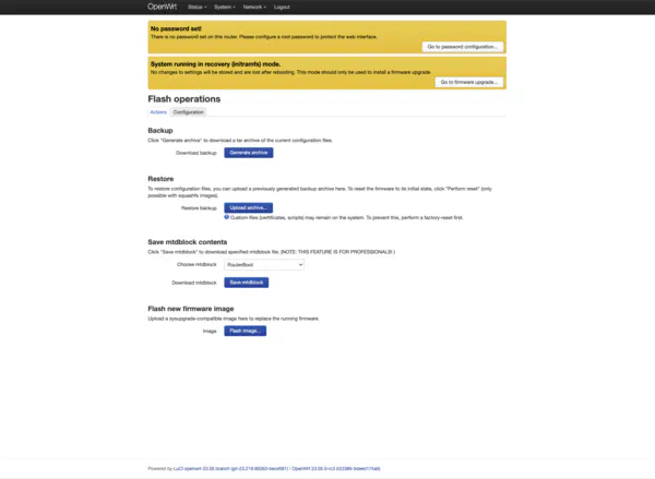 OpenWRT&rsquo;s web interface