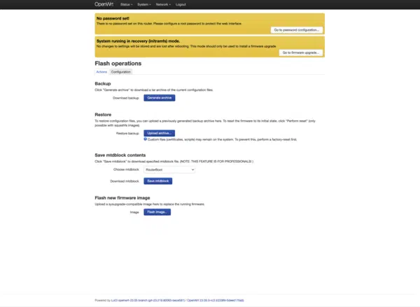 OpenWRT&rsquo;s web interface