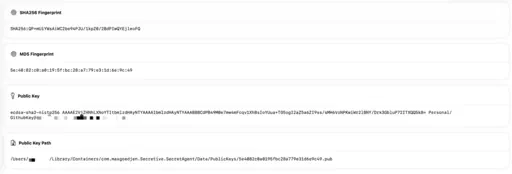 SSH Key Info