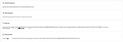 SSH Key Info